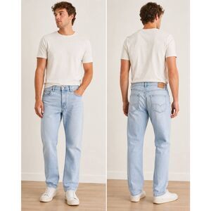 Hollister Men’s Slim Straight Jeans W33 L32 Light Wash Denim Made in Mexico
